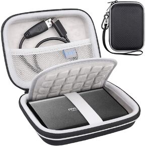 Lacdo Hard Carrying Case for Maxone Ultra Slim Portable External Hard Drive HDD USB 3.0 160GB 250GB 320GB 500GB 750GB 1TB EVA Shockproof Water-Resistant Protective Storage Travel Bag, Black