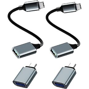 USB C to USB 3.0 Adapter, USB C Male to USB Female Adapter, USB Type C to USB A OTG Cable, Compatible with iPhone 16/15 Pro/Max, MacBook Pro Air, iPad Pro, Google Pixel, Samsung Galaxy