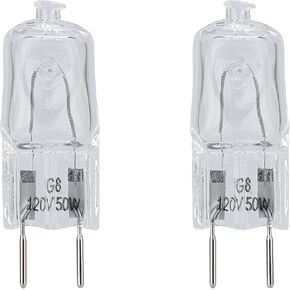 Microwave Oven Bulb - G8/50W/120V Halogen Bulb Lamp, Used for GE's Ultra Range Microwave Range Hood, Kitchen Stove Light Surface Bulb, Replacing WB08X10057 WB08X10051 (2 Pieces)