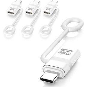 TiMOVO Lightning to USB C Adapter, 2 Pack Lightning Female to USB C Male Adapter with 60W Fast Charge & Anti-Lost Loop for iPhone 16/15 Pro Max/Pro/Plus, iPad, MacBook Pro/Air,Galaxy S24/S25/S23-White
