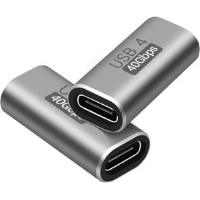 USB C Magnetic Adapter 4Pack, Right Angle 90 Degree USB 4.0 Type C Male to Female Connector Support 40Gbps Data Transfer,140W PD Fast Charging,8K@60Hz Video Output(Compatible with Thunderbolt 4/3)
