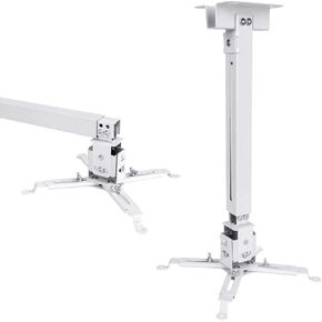 JIFAR Ceiling Projector Mount,Wall Projector Mount,Universal Projector Bracket with Expansion Arm, Suitable for Home and Office Projectors.(White)