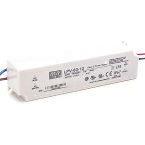 LPV-60-12 60W 12V 5A LED Power Supply - IP67 Rated Waterproof Driver, Delivering Reliable and Stable Performance for Demanding LED Lighting Applications (83% Efficiency)