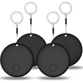 Air Tracker Tags 4 Pack Key Tracker Works with Find My (iOS only), Luggage Tracker, Tag Locator for Keys, Backpack, Wallet, Replaceable Battery, Waterproof