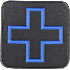 Eleven 10 PVC Medic Cross Patch | 1" x 1" Hook Backing (Black/Blue)