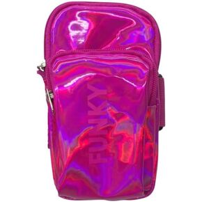 Arm Bag| Carnival Festival Bag for Women| Holographic Arm Bag|Festival Bag Outdoor Arm Pouch |Carnival Hiking Pack with Adjustable Straps (Blue)
