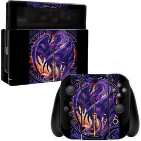MightySkins Skin Compatible with Nintendo Switch - Purple Dragon Blade | Protective, Durable, and Unique Vinyl Decal wrap Cover | Easy to Apply, Remove, and Change Styles | Made in The USA