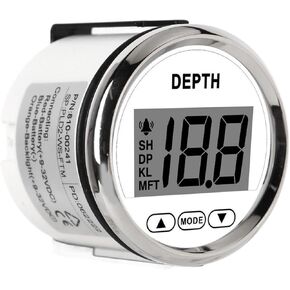 Keenso Marine Depth Display, Depth Sounder WaterproofDepth Finder Transducer with White Backlight for Yachts Boats