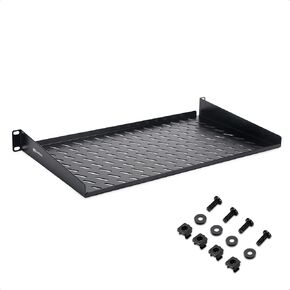 Cable Matters 1U Server Rack Shelf for 19" Rack & Cabinet, 10" Depth with 55lbs Weight Capacity (Rack Mount Shelf) in Black