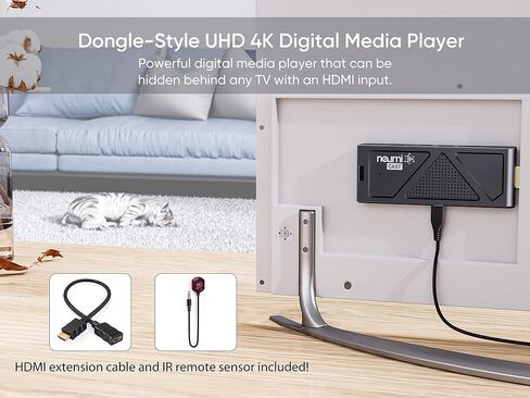 Neumi Atom يلقي 4K UHD Dongle Stick Digital Media Player ، شاشة Wi-Fi النسخ المتطابق للفيديو/الصور/الموسيقى ، دفق DLNA/UPNP ، يقرأ محركات أقراص USB وبطاقات SD Micro ، HEVC/H.265 4K/30FPS ، HDMI (متجدد) in Kuwait
