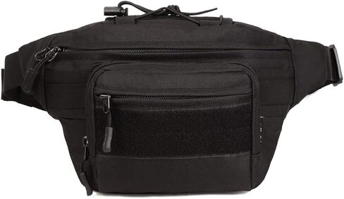 Tactical Fanny Bag for Men Women Military Waist Packs Molle Hip Belt Bum Bag for Outdoor Cycling Hiking Climbing Travel Waterproof Lumbar Fishing Pack (Black) in Saudi Arabia
