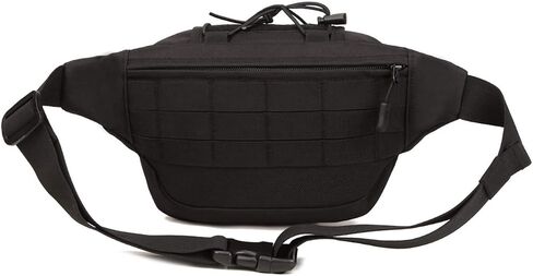 Tactical Fanny Bag for Men Women Military Waist Packs Molle Hip Belt Bum Bag for Outdoor Cycling Hiking Climbing Travel Waterproof Lumbar Fishing Pack (Black) in Saudi Arabia