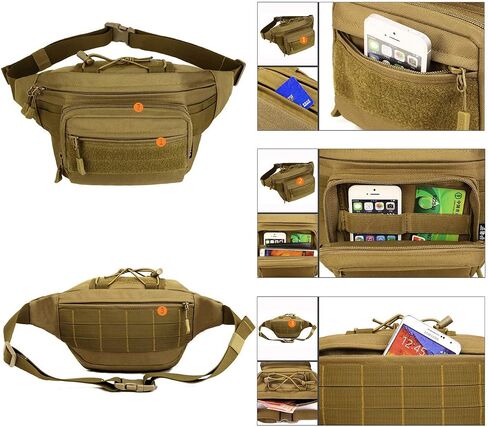 Tactical Fanny Bag for Men Women Military Waist Packs Molle Hip Belt Bum Bag for Outdoor Cycling Hiking Climbing Travel Waterproof Lumbar Fishing Pack (Black) in Saudi Arabia