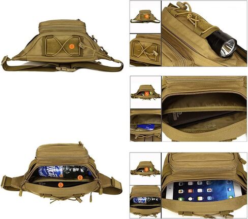 Tactical Fanny Bag for Men Women Military Waist Packs Molle Hip Belt Bum Bag for Outdoor Cycling Hiking Climbing Travel Waterproof Lumbar Fishing Pack (Black) in Saudi Arabia