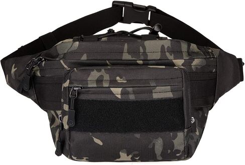 Tactical Fanny Bag for Men Women Military Waist Packs Molle Hip Belt Bum Bag for Outdoor Cycling Hiking Climbing Travel Waterproof Lumbar Fishing Pack (Black) in Saudi Arabia