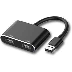USB 3.0 to Dual HDMI Adapter for Mac&Windows 4K@60hz, Type C to HDMI Splitter for 2 Monitors, (Thunderbolt 3/4) USB C to Dual HDMI Hub Extend Display for MacBook Pro Air, Dell XPS, Surfa, Chromebook
