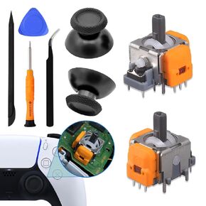 VGBUS Hall Effect Joysticks for Sony PlayStation 5, 3D Analog Joysticks Replacement for PS5 Controller with Thumbsticks Repair Kit