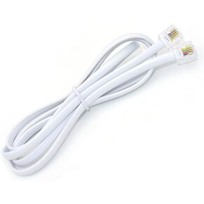 NEORTX RJ11 to RJ11 Cable 3ft, 1 Meter Phone Cord Telephone Line Extension Cord Cable Wire Male to Male RJ11 6P4C Modular Plug for Landline Telephone Fax Machine (White)