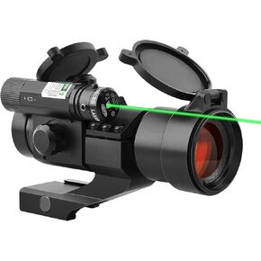CVLIFE 1x30mm Red Dot Sight Scope with Green Laser Reflex Sight for 20mm Cantilever Mount