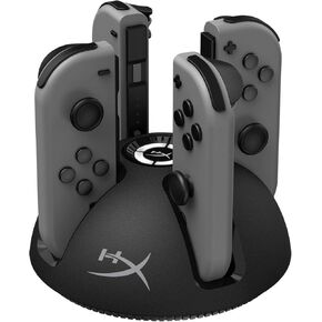 HyperX ChargePlay Quad - Joy-Con Charging Station for Nintendo Switch Controllers with LED Indicators USB Connection 2m Cable Length Battery Indicator Four Port Dock, 4P5M7AA (Renewed)