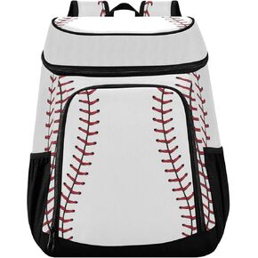 xigua Sport Stripe Baseball Cooler Backpack Leakproof Large Capacity Insulated Backpack Cooler Bag Lunch Bag for Work/Hiking/Camping/Beach/Fishing