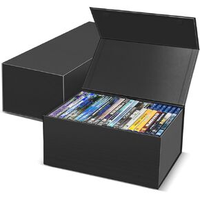 2 Pack Blu Ray DVD Storage Box for Steelbook Storage, Movie Organizers, Blu Ray Holder, Video Game Storage Cases