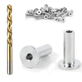 AMYSPORTS Rope Protective Protector Sleeves Hardware Stainless Deck Cable Railing Steel Handrail Stair Protector Sleeve Railing SUS316 3/16inch 30pcs