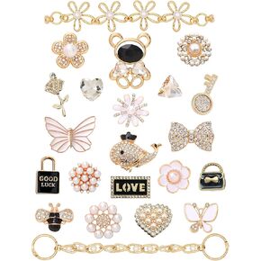 Acwenie Bling Shoe Charms Jewelry Accessories Decoration for Women Girls Party Favors Birthday Gifts