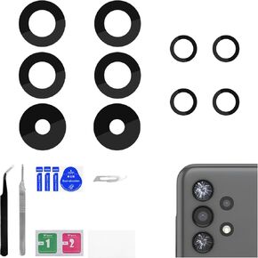 2 Pack Rear Camera Lens Replacement for Samsung Galaxy A13 Adhesive Back Camera Glass Lens with Full Fix Tool Repair Kit Tweezers Dust Cloth for A13 SM-A135U SM-A135U1