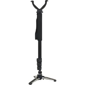 Aluminum Shooting Stick with V Shap Yoke & 360° Rotatable Tri-Stand Base, Rifle Shooting Monopod Gun Rest Rack