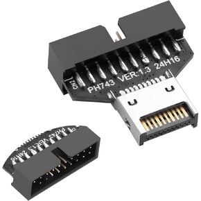 SinLoon USB 3.0 Front Panel Header Type E to USB 3.0 19/20Pin Motherboard Header Adapter USB 3.0 Type-E Male to 19Pin Male Front Connector Converter