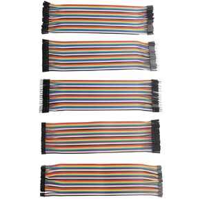ZDE 120PCS 40cm 15.75inch Multicolored Dupont Wires Breadboard Jumper Ribbon Cables Kit 40pin Female to Female, Male to Female, Male to Male Compatible with Arduino Projects and Raspberry Pi