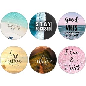 (6 Pack Collapsible Cell Phone Grip for Smartphones,Mobile Expanding Cellphone Holder Kicktand for Phone - Positive Quotes