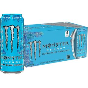 Monster Energy Ultra Blue Hawaiian ، مشروب الطاقة الخالي من السكر ، 16 أونصة (حزمة 15) in Saudi Arabia