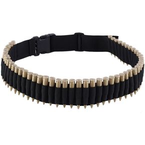 50 Rounds Rifle Bullet Cartridge Bandolier Shotgun Ammo Belt Shell Holder Hunting Sporting Shooting for 308 Cal. 30-30 30-06 38 357