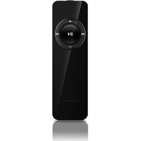 USB Stick Mp3 Player, Portable Audio Music Player with Lanyard and 3.5mm Earphone, Rechargeable WMA Music Player, Expandable UP to 32 GB (Black)