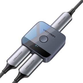 HDMI Switch 1 in 2 Out 4k@60hz, HDMI Switch 2 in 1 Out with LED Indicators/HDMI Splitter 2 in 1 Out Grey/HDMI Switcher Support 4K 3D HDR for Xbox PS5/4/3/Blu-Ray TV/Player/Laptop PC