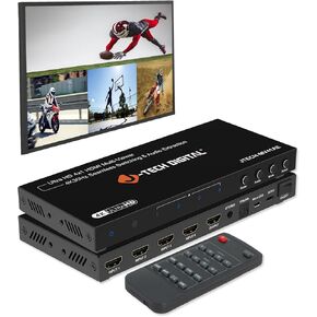 J-Tech Digital 4K HDMI Multiviewer Switch 4 in 1 Out, 4x1 4K 30Hz HDMI Quad Multiviewer Seamless Switcher with PiP, 6 Viewing Modes, Audio Extraction via Optical 3.5mm (JTECH-MV41AE)