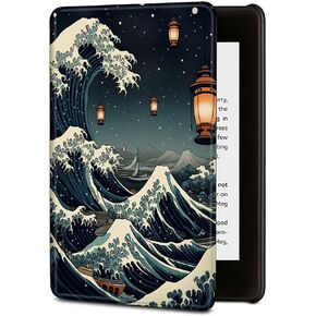 Case for 7" All-New Kindle Paperwhite (12th Generation, 2024 Released) PU Leather Cover with Auto Sleep Wake for Kindle Colorsoft Signature Edition, Ghostface Pink