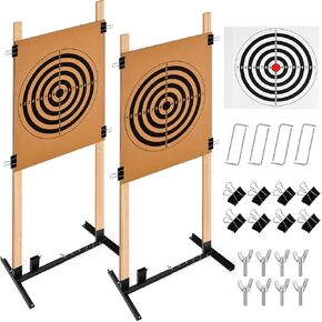 Shooting Target Stand, 2pcs Paper Target Stand 8-24" Adjustable Target Stand Base, H-Shape Target Stands for USPSA/IPSC and IDPA Practice, Metal Target Stands for Shooting Outdoors