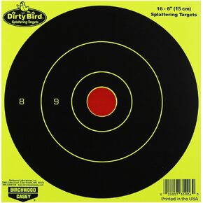 Birchwood Casey Dirty Bird Bull's-Eye Yellow Splattering Targets Practice Shooting for Indoor and Outdoor Use
