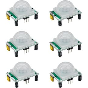 6pcs HC-SR501 High Sensitivity Human Infrared Sensing Module Pyroelectric Infrared Sensor Compatible with Raspberry Pi