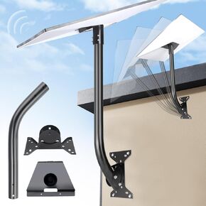 Starlink Gen 3 Roof Mount, Starlink Mounting kit for Starlink Standard, Adjustable Starlink Pole Wall Mount Adapter Compatible with Gen3 Starlink, Internet Kit Satellite Bracket Set, Black