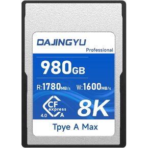 980GB High Speed Cfexpress Type A Memory Card VPG400 up to1780MB/s Read and 1600MB/s Write Speed Compatible with Sony Alpha and Sony FX Cameras 8K RAW Video and Photo