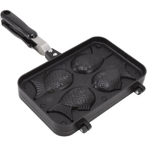 Taiyaki Maker,8.9 X 14.4 X 1.4in Aluminum Alloy Taiyaki Pan,Non Stick Taiyaki Double Baking Pan Waffle Fry Maker,Fish Pancake Mold for Fun DIY Desserts At Home