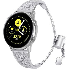 Compatible with Samsung Galaxy Watch 3 45mm Band for Women, 22mm Quick Release Watch Band Slim Bling Diamond Wristband Jewelry Bracelet Replacement Band for Samsung Galaxy Watch 46mm/Gear S3