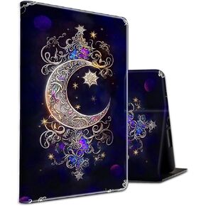 Case for 7" Kindle Paperwhite 12th Gen 2024 Released & Kindle Colorsoft Signature Edition Shockproof PU Leather Stand Cover with Auto Sleep/Wake,Moon Wild Floral