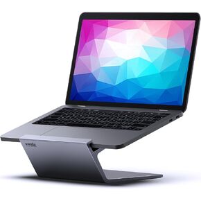 Aluminum Laptop Stand for Desk - Sturdy Frame Mount Computer Riser, Compatible with MacBook Air/Pro, Dell XPS, All 11-16 Inch Laptops