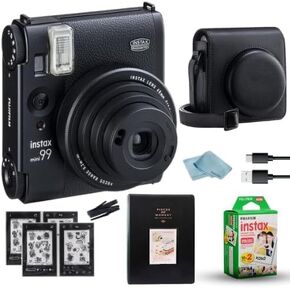 Fujifilm Mini 99 Instax Film Camera (Black) + Instax Mini Film Twin Pack (20 Sheets) + Camera Case + Mini Photo Album (60 Pockets) + BluebirdSales Photo Accessories Bundle
