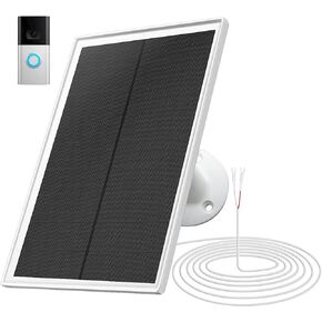 Solar Panel Charger for Ring doorbell Camera, Compatible with Ring Video Doorbell 3/3+/4, Battery Video Doorbell Plus, Not for Ring Video Doorbell 2, Waterproof, 6W Fast Charging (2Pack)